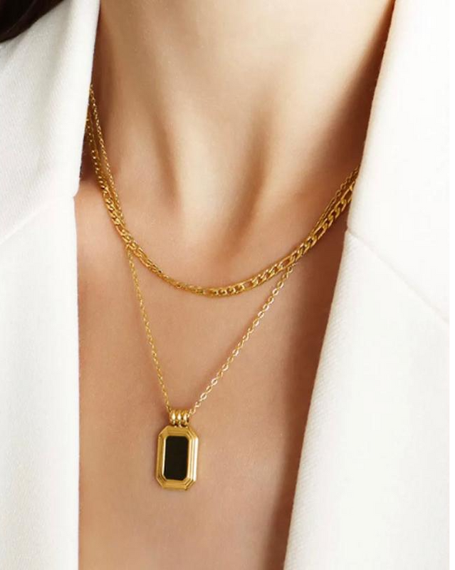 Double Layered Black Necklace